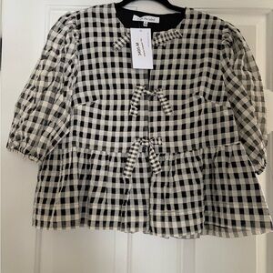 Black and White Checkered Blouse
